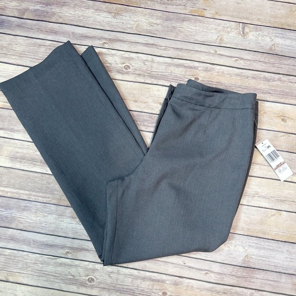 Le Suit Gray Herringbone striped Suit Separate Dress Pants  Straight Leg 12P